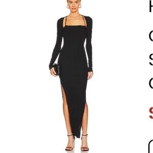 Helmut Lang Black size M cutout midi dress